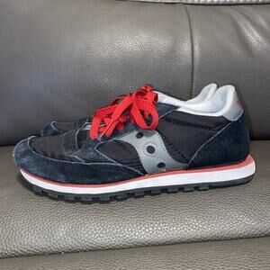 Vintage Woman’s 6.5 Saucony Jazz Original Black Running Walking Shoes Sneakers